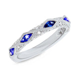0.33ct Diamond & 0.58ct Blue Sapphire 14k White Gold Lady's Ring