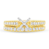 0.48ct 14k Yellow Gold Diamond Semi-mount Ring 2-pc for 0.75ct Center