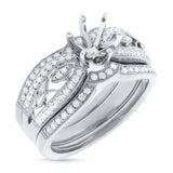 0.42ct 18k White Gold Diamond Semi-mount Ring 3-pc