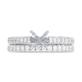0.58ct 14k White Gold Diamond Semi-mount Ring 2-pc for 0.75ct Center