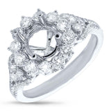 0.85ct 14k White Gold Diamond Semi-mount Ring