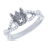 0.47ct 14k White Gold Diamond Semi-mount Ring