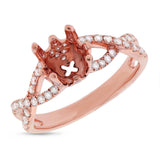 0.47ct 14k Rose Gold Diamond Semi-mount Ring