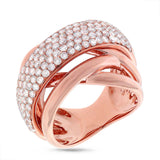2.25ct 14k Rose Gold Diamond Bridge Ring