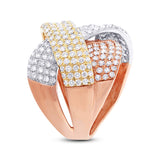 2.33ct 14k Three-tone Gold Diamond Bridge Ring
