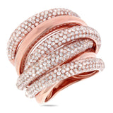 3.40ct 14k Rose Gold Diamond Bridge Ring