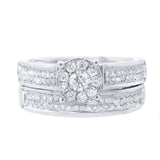 0.54ct 14k White Gold Diamond Wedding Set