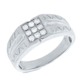 0.29ct 14k White Gold Diamond Men's Ring