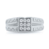 0.29ct 14k White Gold Diamond Men's Ring