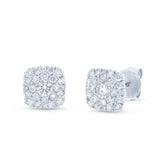 0.53ct 14k White Gold Diamond Cluster Stud Earring