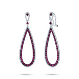 0.66ct Diamond & 1.75ct Pink Sapphire 14k White Gold Earring