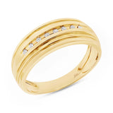 0.08ct 14k Yellow Gold Diamond Men's Band