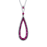 0.24ct Diamond & 0.91ct Ruby 14k White Gold Pendant