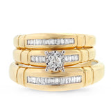 0.42ct 14k Two-tone Gold Diamond Trio Set Illusion