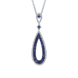 0.18ct Diamond & 0.47ct Blue Sapphire 14k White Gold Pendant