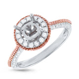 0.35ct 14k Two-tone Rose Gold Diamond Semi-mount Ring