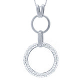 0.70ct 14k White Gold Diamond "O" Pave Pendant
