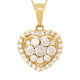 0.47ct 14k Yellow Gold Diamond Heart Necklace