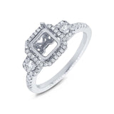 0.65ct 14k White Gold Diamond Semi-mount Ring Size 6.5