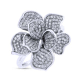 0.75ct 14k White Gold Diamond Flower Ring