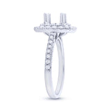 0.73ct 14k White Gold Diamond Semi-mount Ring for 6.5x6.5mm Center