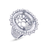 2.53ct 18k White Gold Diamond Semi-mount Ring