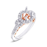 0.61ct 14k Two-tone Rose Gold Diamond Semi-mount Ring