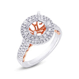 0.65ct 14k Two-tone Rose Gold Diamond Semi-mount Ring