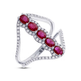 0.36ct Diamond & 1.08ct Ruby 14k White Gold Ring