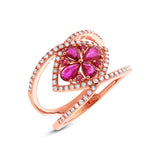 0.34ct Diamond & 0.80ct Ruby 14k Rose Gold Ring