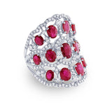 1.04ct Diamond & 4.18ct Ruby 14k White Gold Ring