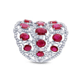 1.04ct Diamond & 4.18ct Ruby 14k White Gold Ring
