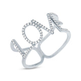 0.20ct 14k White Gold Diamond "Love" Ring Size 5