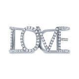 0.20ct 14k White Gold Diamond "Love" Ring Size 5