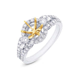 0.74ct 14k Two-tone Gold Diamond Semi-mount Ring