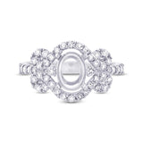 0.86ct 18k White Gold Diamond Semi-mount Ring