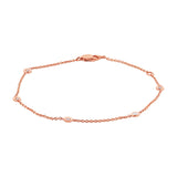 0.13ct 14k Rose Gold 9" Diamonds By The Yard Anklet