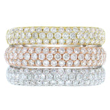 1.88ct 14k Three-tone Gold Diamond Pave Lady's Ring Size 5
