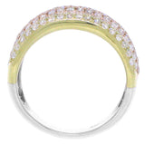 1.88ct 14k Three-tone Gold Diamond Pave Lady's Ring Size 5