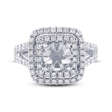 0.93ct 18k White Gold Diamond Semi-mount Ring