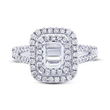 0.58ct 18k White Gold Diamond Semi-mount Ring