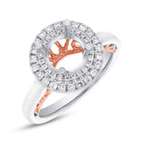 0.34ct 14k Two-tone Rose Gold Diamond Semi-mount Ring