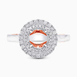 0.34ct 14k Two-tone Rose Gold Diamond Semi-mount Ring