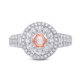 0.67ct 14k Two-tone Rose Gold Diamond Semi-mount Ring