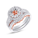 0.88ct 14k Two-tone Rose Gold Diamond Semi-mount Ring 2-pc