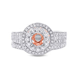 0.88ct 14k Two-tone Rose Gold Diamond Semi-mount Ring 2-pc