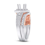 0.88ct 14k Two-tone Rose Gold Diamond Semi-mount Ring 2-pc