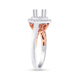 0.27ct 14k Two-tone Rose Gold Diamond Semi-mount Ring