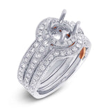 1.64ct 14k Two-tone Rose Gold Diamond Semi-mount Ring 3-pc