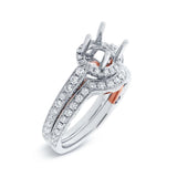 1.13ct 14k Two-tone Rose Gold Diamond Semi-mount Ring 2-pc